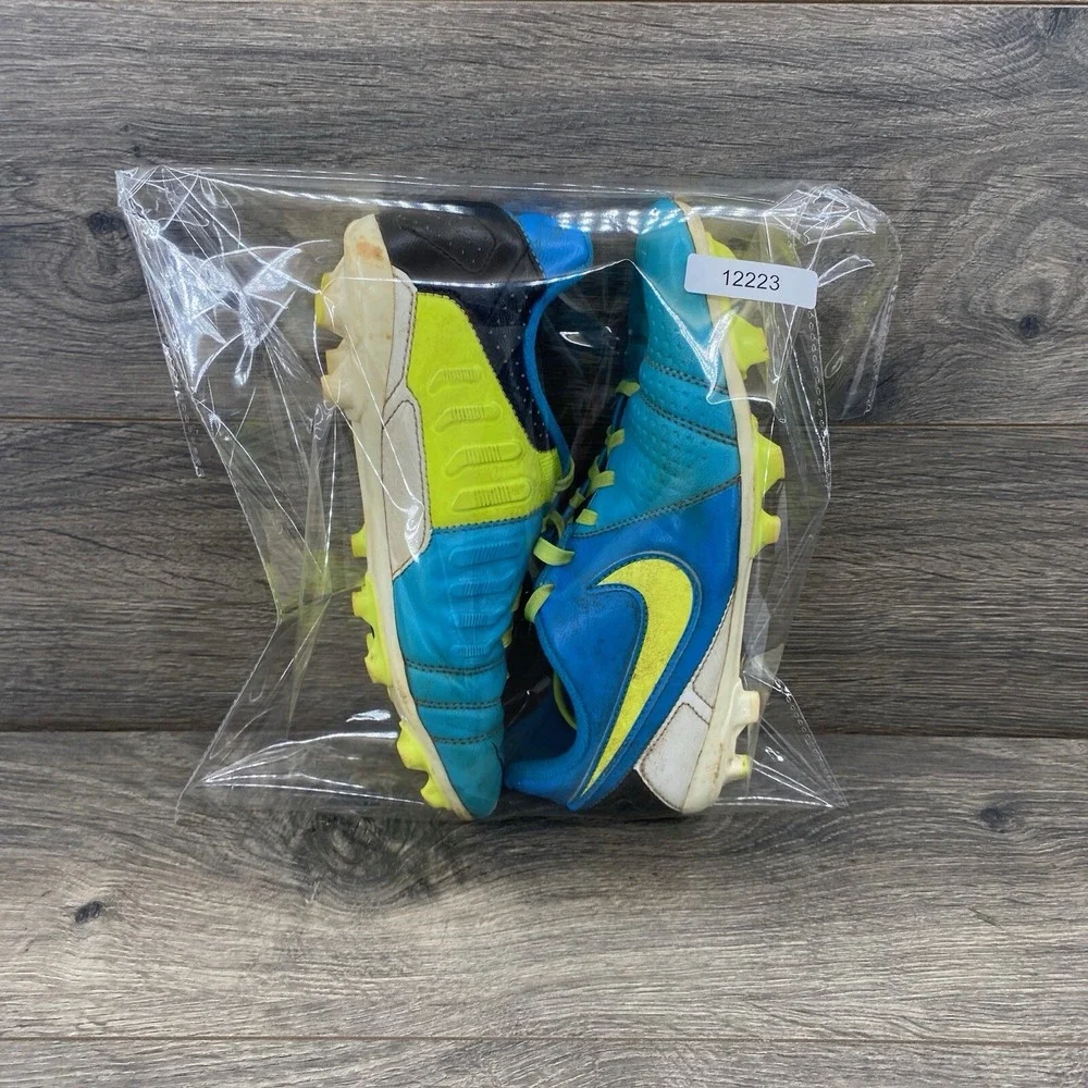 Nike Youth JR CTR360 LIbretto III Soccer Cleats Size 4 Y Blue Volt Yellow 524927